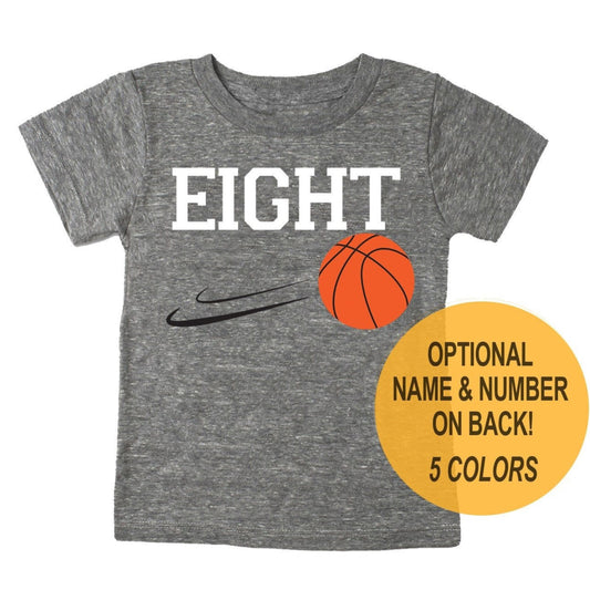 8th Birthday 'Eight' Basketball Tri Blend T-Shirt