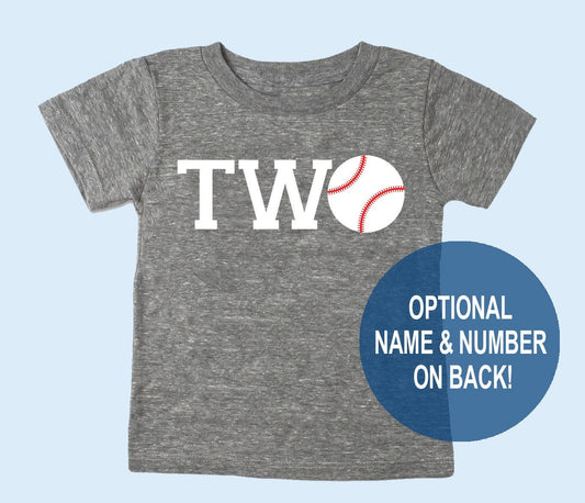2nd Birthday 'Two' Baseball Tri Blend T-Shirt