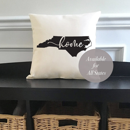 All States and Washington DC 'Home' 16" or 18" Canvas Pillow or Pillow Cover