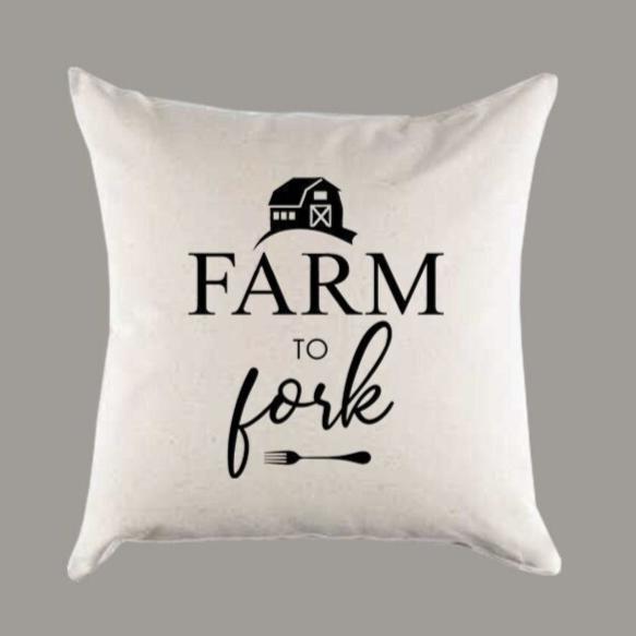 Farm to Fork 16" or 18" Canvas Pillow or Pillow Cover