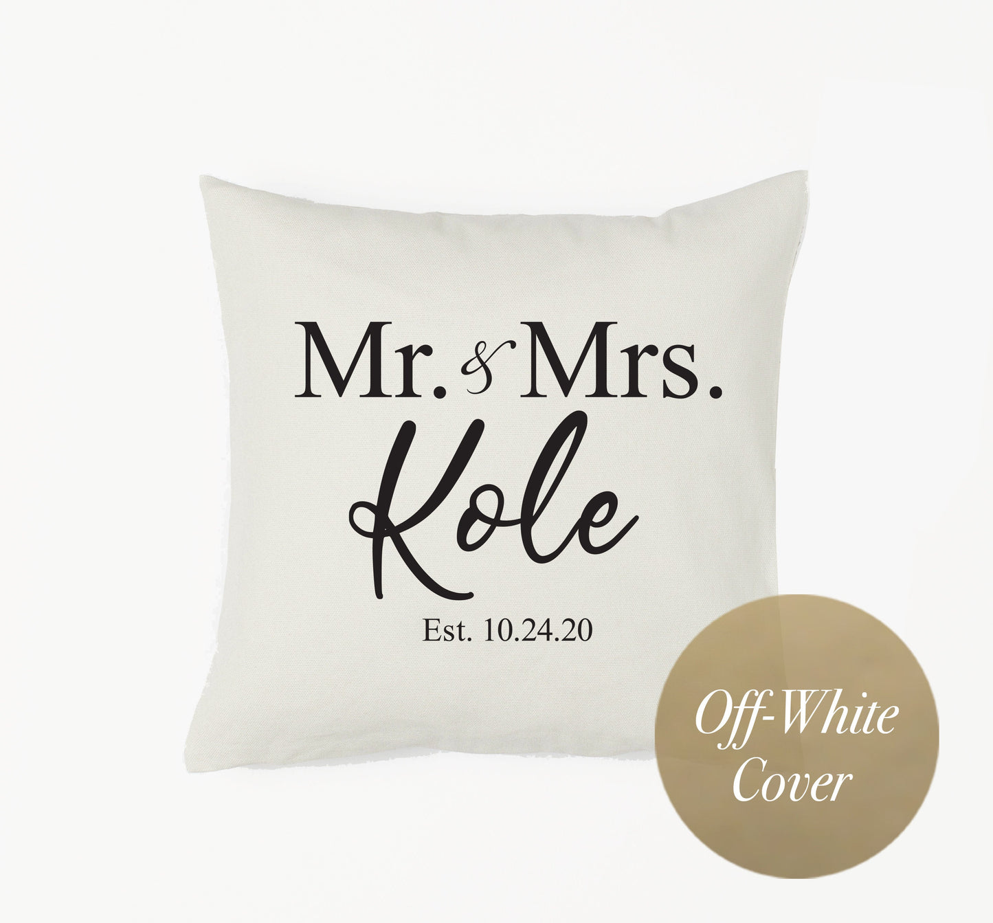 Personalized 'Mr & Mrs Established' Canvas Pillow or Pillow Cover