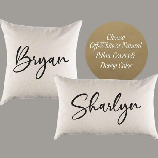 Personalized Name Canvas Pillow or Pillow Cover