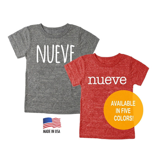 9th Birthday 'Nueve' Tri Blend T-Shirt