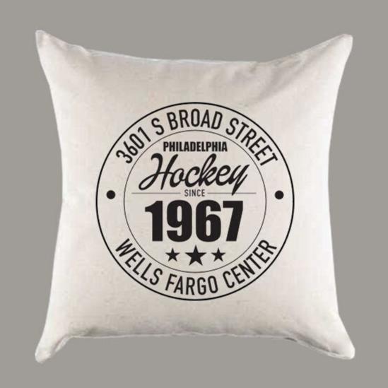 Philadelphia Flyers Hockey | Wells Fargo Center Address Canvas Pillow or Pillow Cover