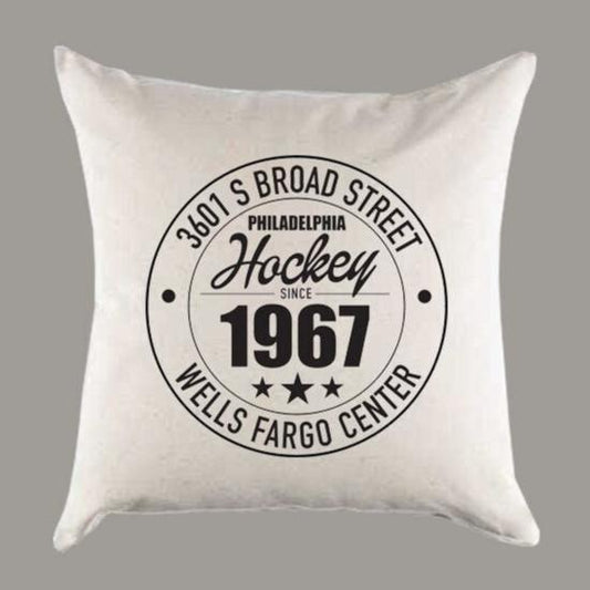 Philadelphia Flyers Hockey | Wells Fargo Center Address Canvas Pillow or Pillow Cover
