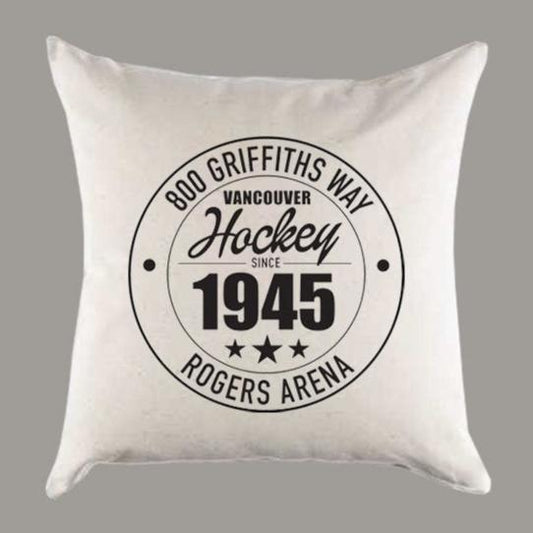 Vancouver Canucks Hockey | Rogers Arena Address Canvas Pillow or Pillow Cover