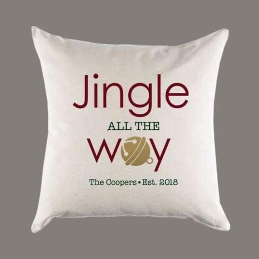 Christmas 'Jingle All the Way' Canvas Pillow or Pillow Cover