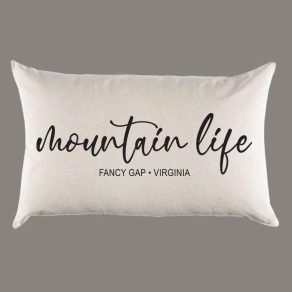 Personalized 'Mountain Life' Canvas Pillow or Pillow Cover