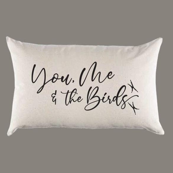 Canvas 'You, Me & the Birds' Pillow or Pillow Cover