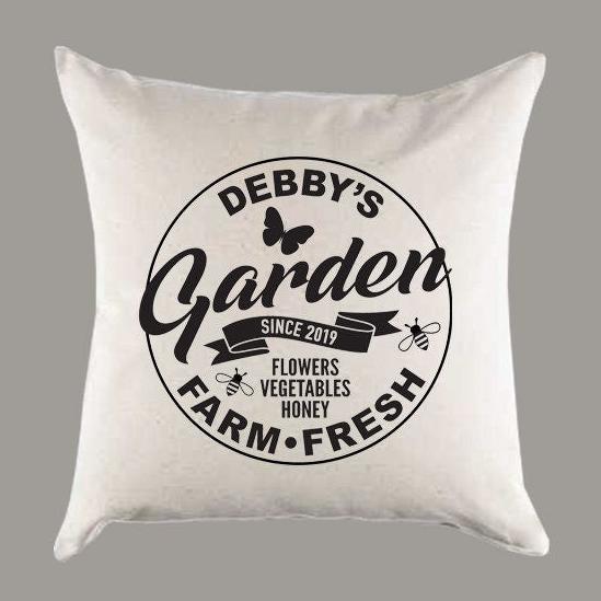Personalized Garden Canvas Pillow or Pillow Cover
