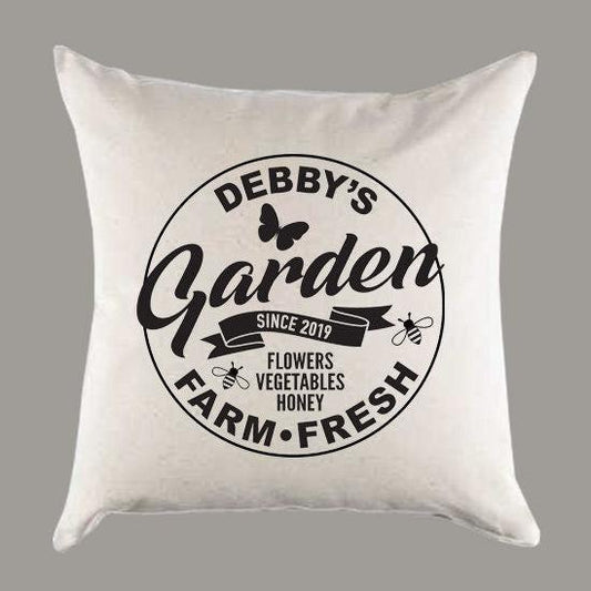 Personalized Garden Canvas Pillow or Pillow Cover