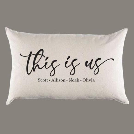 Personalized 'This is us' Canvas Pillow or Pillow Cover