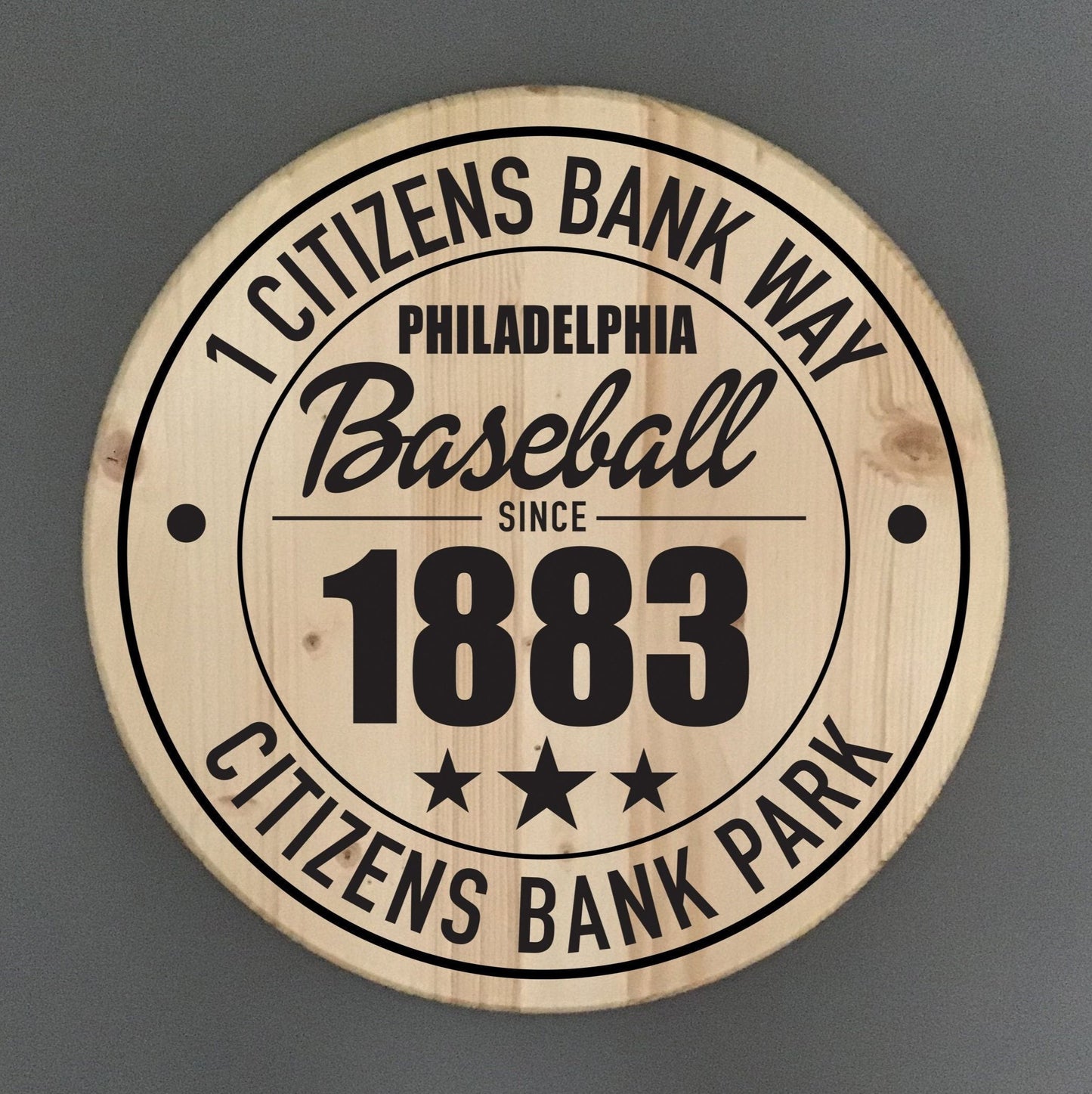 Philadelphia Phillies Baseball | Citizens Bank Park Address Solid Pine Wood Sign