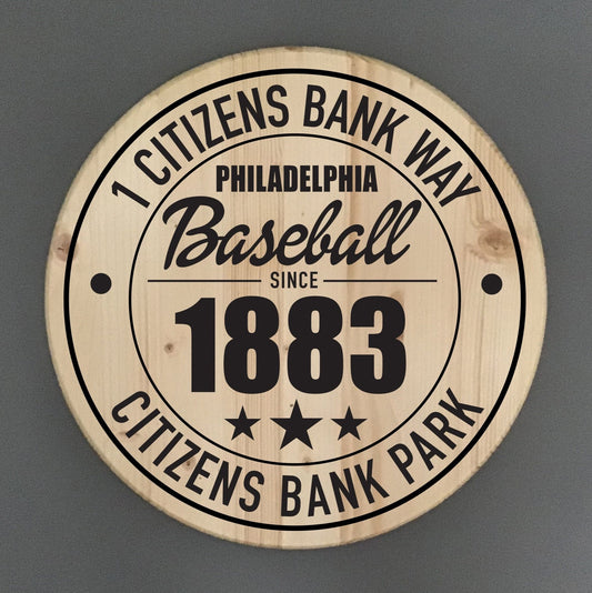 Philadelphia Phillies Baseball | Citizens Bank Park Address Solid Pine Wood Sign