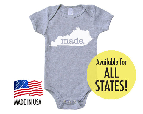 Baby All States 'Made.' Cotton One Piece Bodysuit - Infant Girl and Boy 0023
