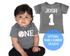 First 1st Birthday 'One' Baseball Tri Blend Baby First Birthday T-Shirt - Infant Boy and Girl Tee