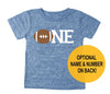 First 1st Birthday 'One' Football Tri Blend Toddler 1 First Birthday T-Shirt - Toddler Boy and Girl Tee