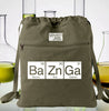 BaZnGa Canvas Backpack Cinch Sack - Periodic Table Elements 0011