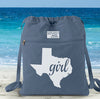 Texas Girl Canvas Backpack Cinch Sack 0008