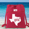Texas Girl Canvas Backpack Cinch Sack 0008