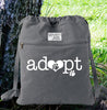 Adopt Dog / Cat / Pet Canvas Backpack Cinch Sack