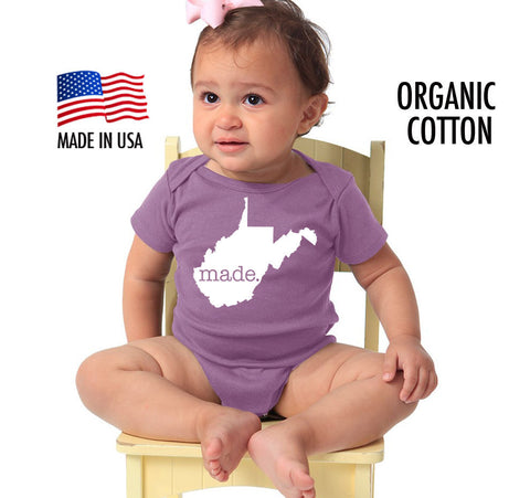 West Virginia 'Made' Organic Cotton Infant One Piece • Made in the USA