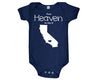 From Heaven By Way of California Customized Cotton Baby One Piece Bodysuit - Infant Girl and Boy