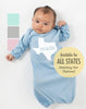 All States 'Made' Newborn Baby Gown - Infant Girl and Boy
