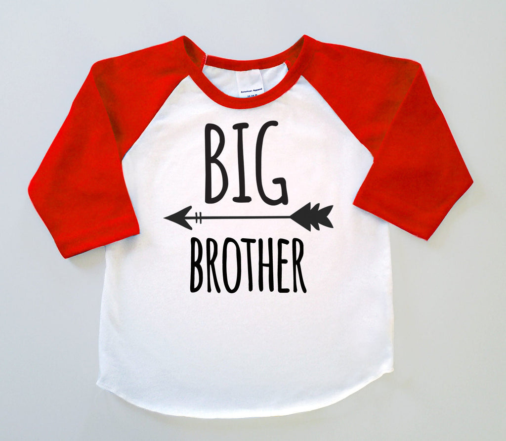 Big Brother Big Bro Poly Cotton 3/4 Raglan Sleeve Baseball Shirt - Big Bro Baby, Toddler or Kid Shirt