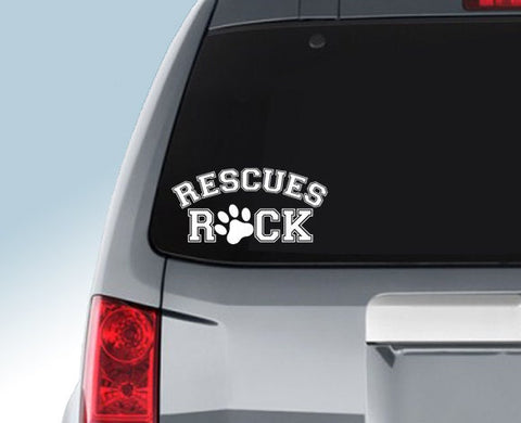 Rescues Rock Pet Adoption Vinyl Decal for Car Window