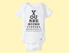 Daddy or Daddy Again Eye Chart Baby Pregnancy Announcement White Cotton One Piece Bodysuit - Infant Girl Boy Grandparents