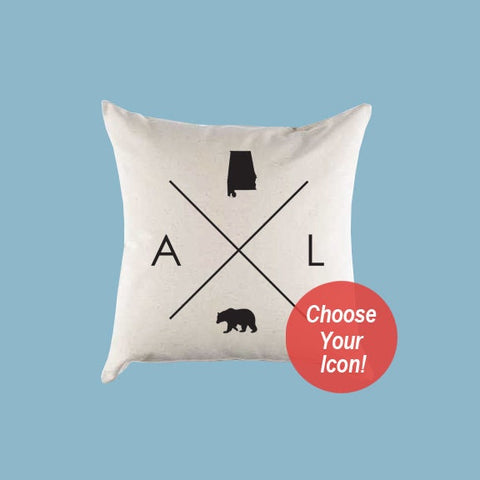Alabama AL Home State Canvas Pillow or Pillow Cover