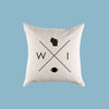 Wisconsin WI Home State Canvas Pillow or Pillow Cover