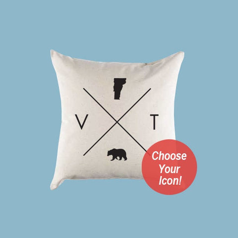 Vermont VT Home State Canvas Pillow or Pillow Cover