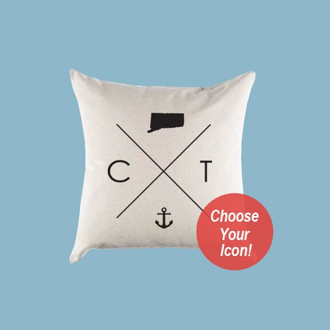 Connecticut CT Home State Canvas Pillow or Pillow Cover