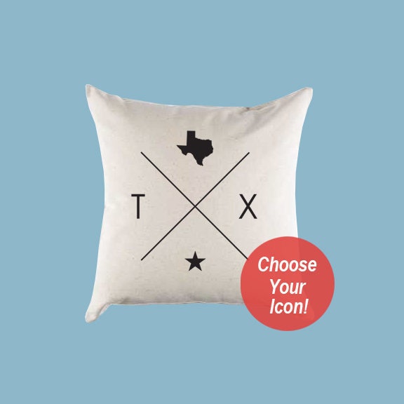Texas TX Home State Canvas Pillow or Pillow Cover