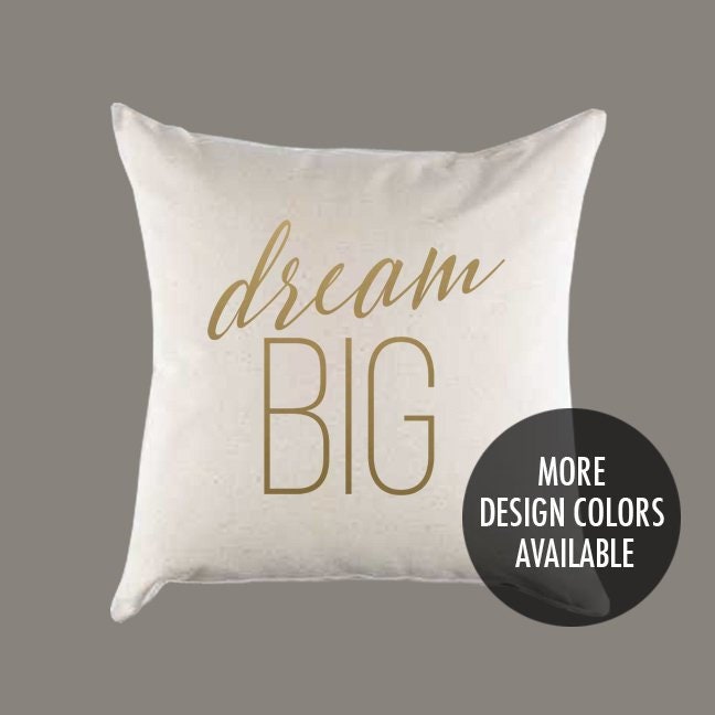 Dream Big Canvas Pillow or Pillow Cover - Bedroom - Nursery Decor - Home Throw Pillow -  Child's Bedroom Pillow - New Baby Gift