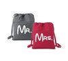 Mr. or Mrs. Disney Font Canvas Backpack Cinch Sack - Newlywed Honeymoon Disney Vacation Bag