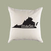 Virginia VA 'Roots' or 'Made' Home State Canvas Pillow or Pillow Cover Throw Pillow