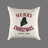 Custom Personalized 'Merry Maine Christmas' Canvas Pillow or Pillow Cover - Holiday Home Throw Pillow - Christmas Gift Home