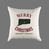 Custom Personalized 'Merry Connecticut Christmas' Canvas Pillow or Pillow Cover - Holiday Home Throw Pillow - Christmas Gift Home
