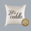 Let's cuddle Canvas Pillow or Pillow Cover - Home Throw Pillow - Nursery Decor - Bedroom Pillow - New Baby Gift