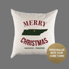Custom Personalized 'Merry Tennessee Christmas' Canvas Pillow or Pillow Cover - Holiday Home Throw Pillow - Christmas Gift Home
