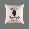 Custom Personalized 'Merry Illinois Christmas' Canvas Pillow or Pillow Cover - Holiday Home Throw Pillow - Christmas Gift Home