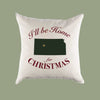 Custom Personalized 'I'll Be Home for Christmas' Kansas Canvas Pillow or Pillow Cover - Christmas Gift Home Throw Pillow