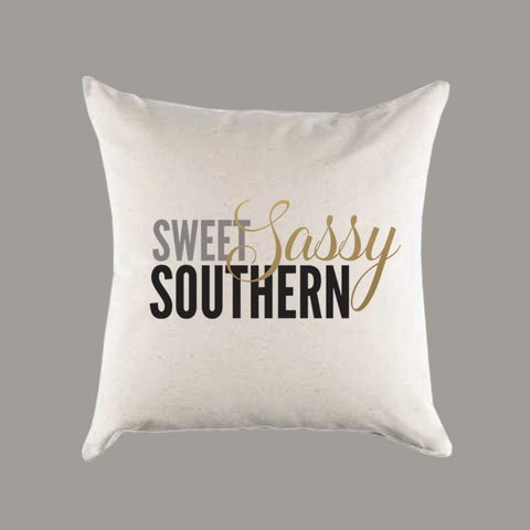 Sweet Sassy Southern Canvas Pillow or Pillow Cover - Throw Pillow - Home Decor - Do It Yourself - Housewarming Gift