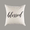 Blessed White or Natural Cotton Canvas Pillow or Pillow Cover - Home Throw Pillow -  Guest Room Pillow - Housewarming Gift