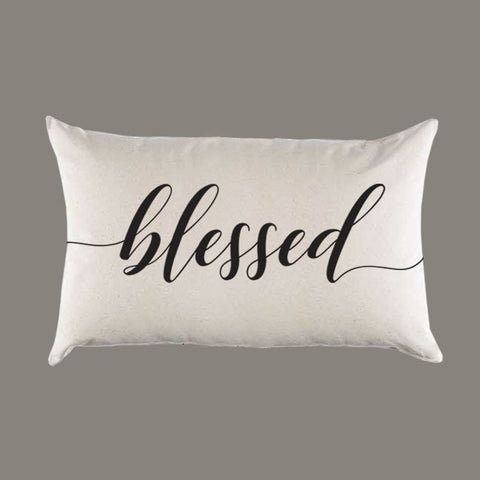 Blessed Canvas Pillow or Pillow Cover - Home Throw Lumbar Pillow -  Child's Bedroom Pillow - New Baby Gift  - Nursery Decor