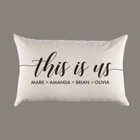 This is Us Canvas Pillow or Pillow Cover - Personalized Custom Home Throw Lumbar Pillow - Guest Room Pillow - Modern Farmhouse Pillow