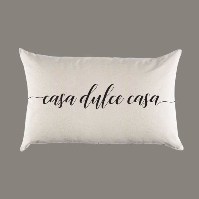 Casa Dulce Casa Canvas Pillow or Pillow Cover - Home Throw Lumbar Pillow -  Home Sweet Home Pillow Farmhouse